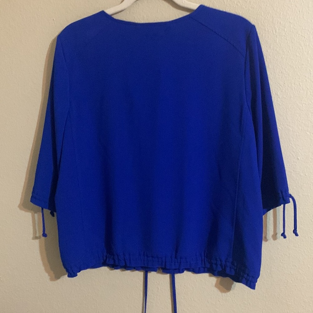 Cache Bright Blue Zip Front Jacket L - image 7